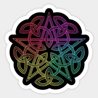 Pentagram. Celtic knot Sticker